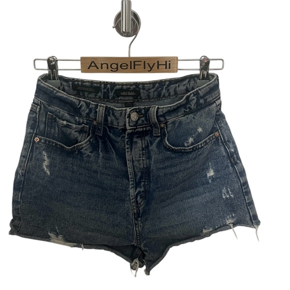wild fable Pants - Denim Blue Distressed Women's Shorts